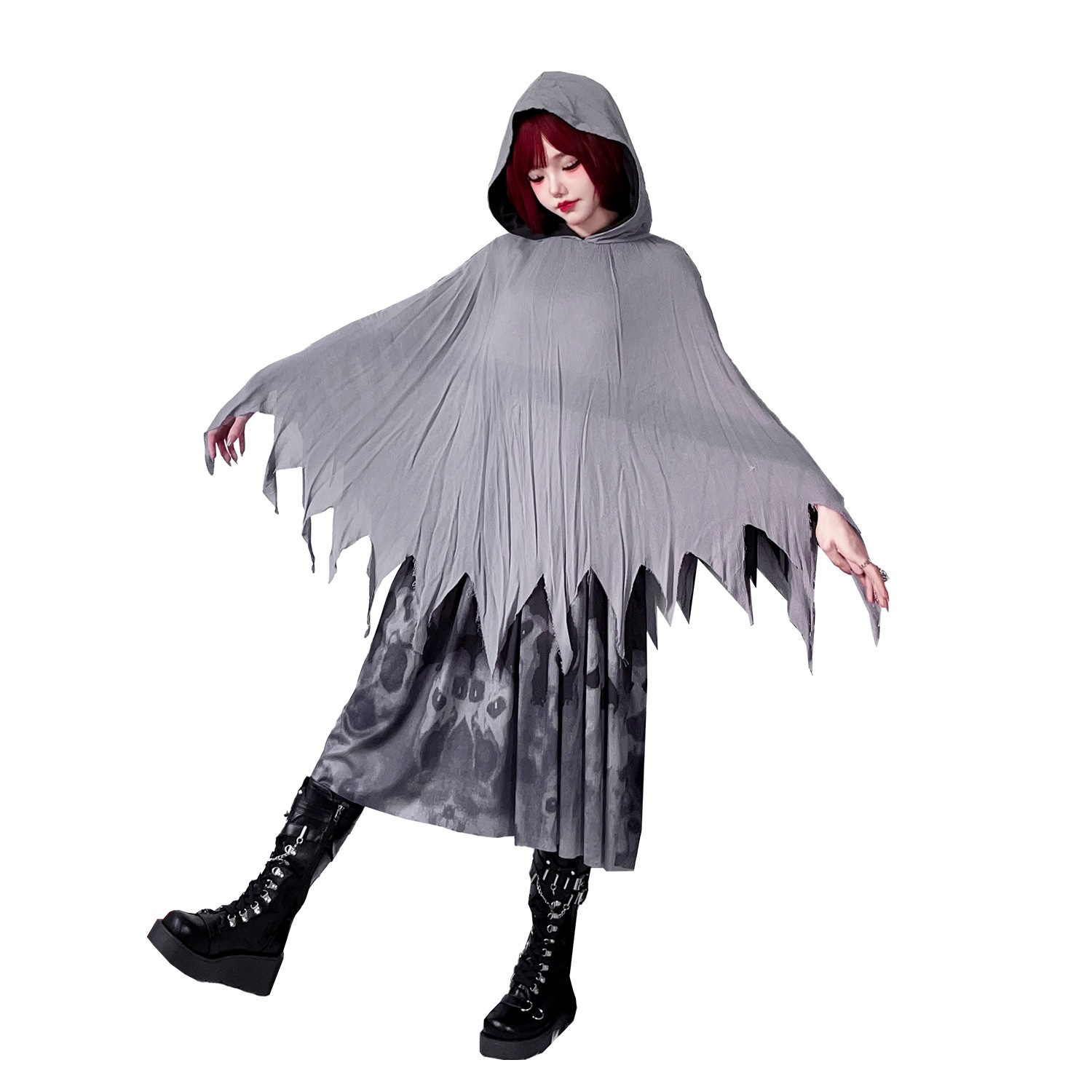 ハロウィン大人用コスチュームケープ魔女デスコスローブ面白いドレスアップコスチュームステージパフォーマンス服