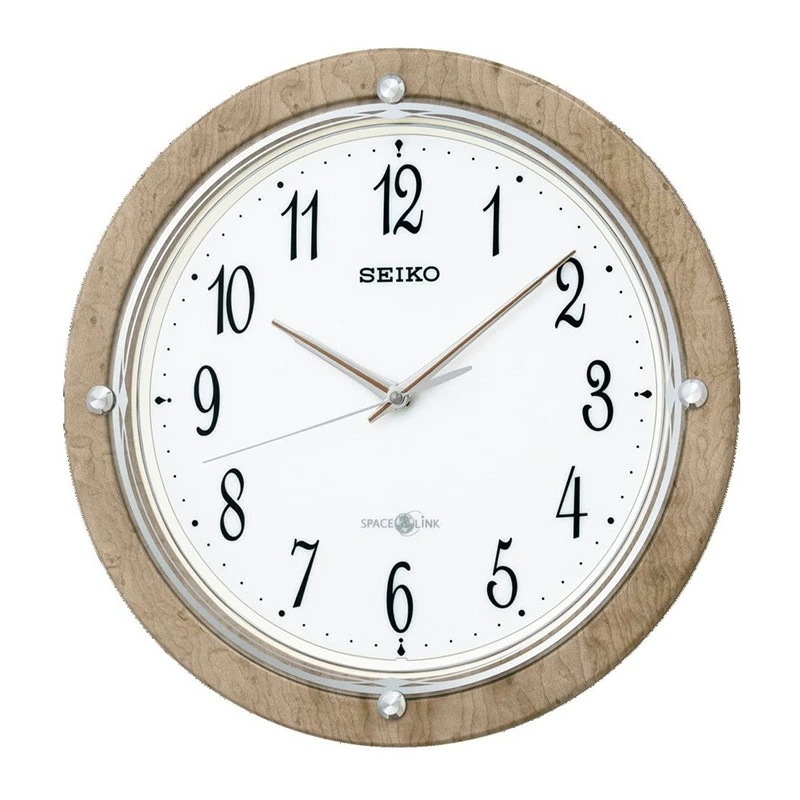 [SEIKO EMBLEM] セイコーエンブレム 掛時計 衛星 SPACE LINK 薄茶 木目 模様 GP212A ブラウン スペースリンク 電波時計 アナログ