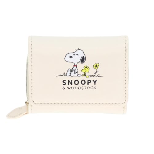 スヌーピー[ミニウォレット]三つ折りミニ財布/アイボリー ピーナッツ