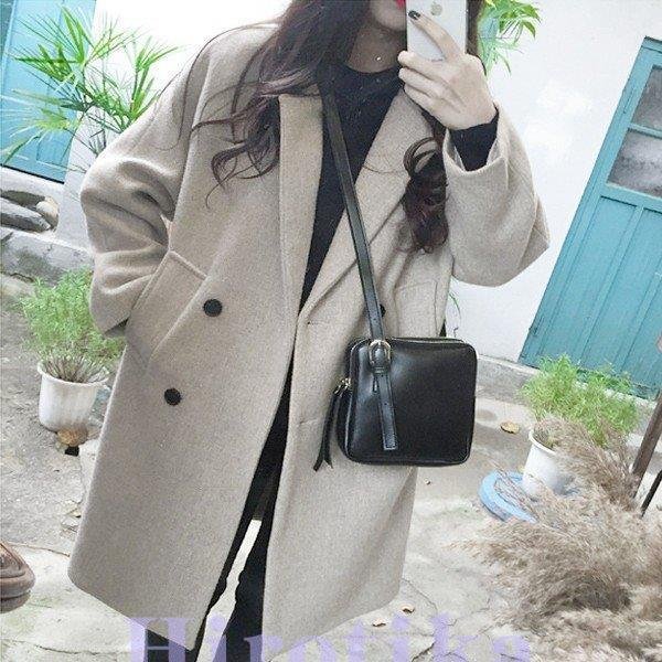 コート レディース　チェスターコート　ロングコート　無地　ゆったり　カジュアル　2色　韓国風　春秋