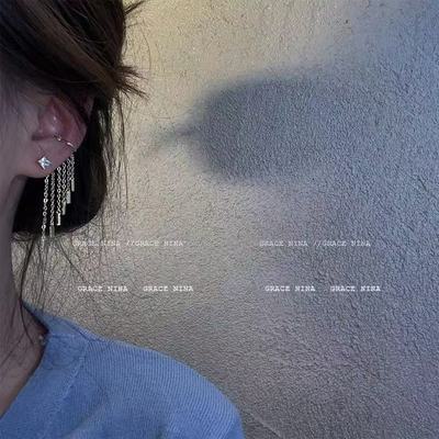 2身長ダイヤモンドサプーイヤリング女性2020新しい韓国のハイエンドネットワーク赤気質野生の純粋な銀の針の耳