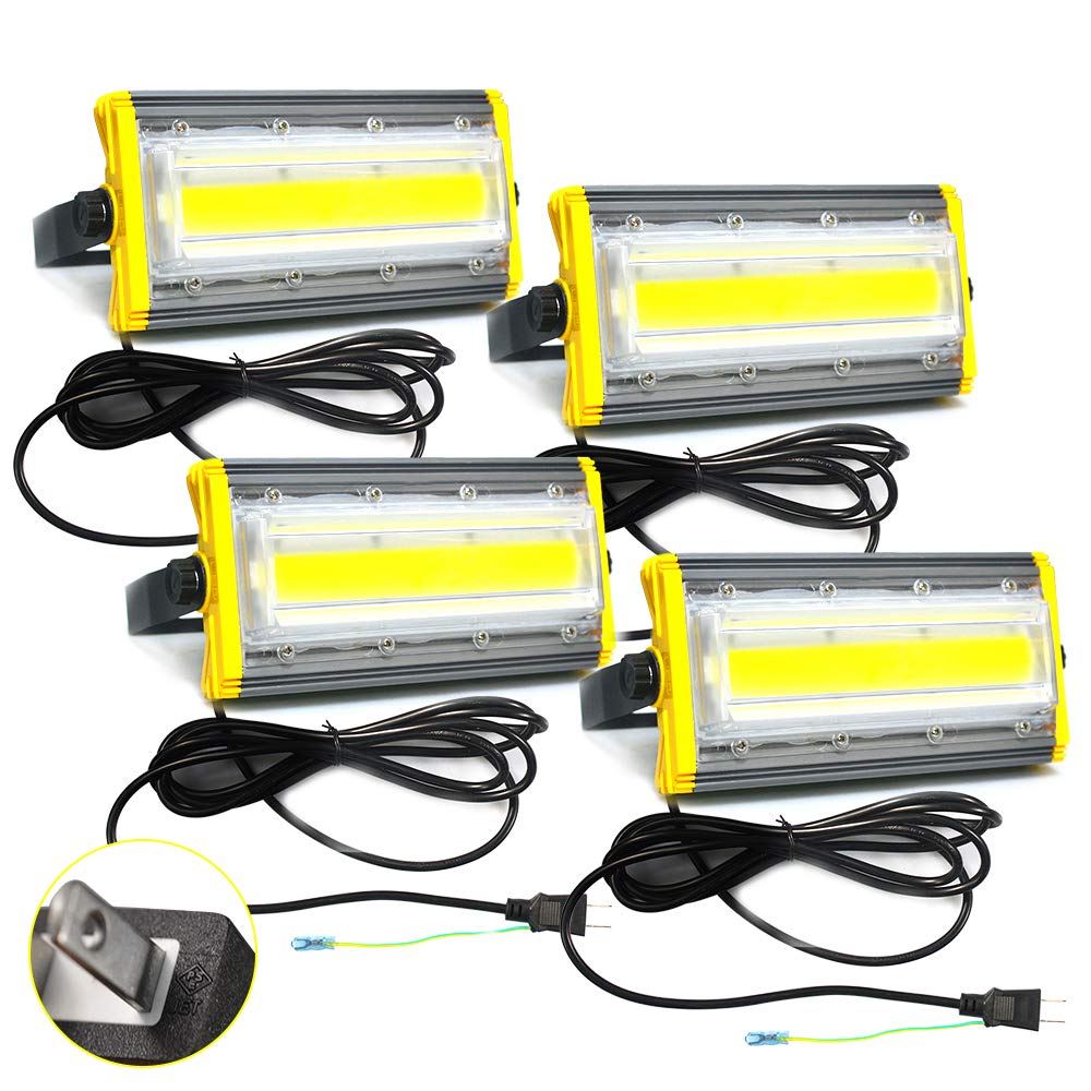 HIKARI独占販売 LED投光器 50W led作業灯 二代目 850w相当 8000LM 85265V 3mコード アース付きプラグ PSE 360回転 EMC対応 屋外用 昼光色 看板灯 P