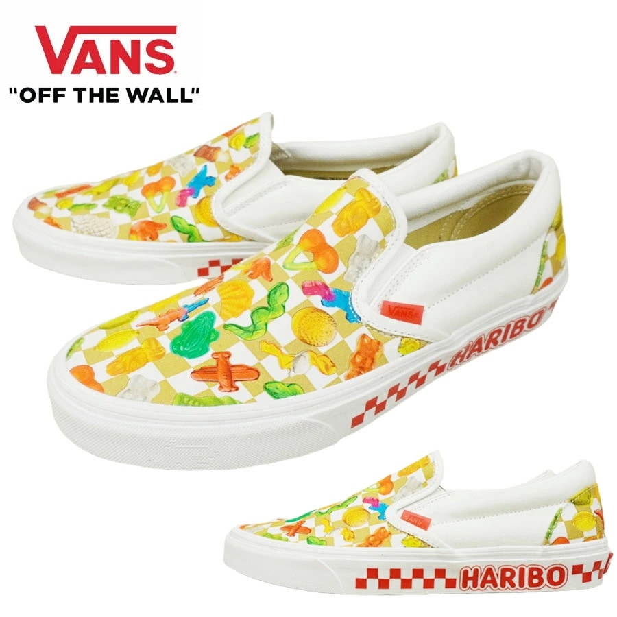 VANS スニーカーVANS ヴァンズ バンズ【箱なし】CLASSIC SLIP ON スリッポン スリップオンHARIBO CHECKERBOARD MULT