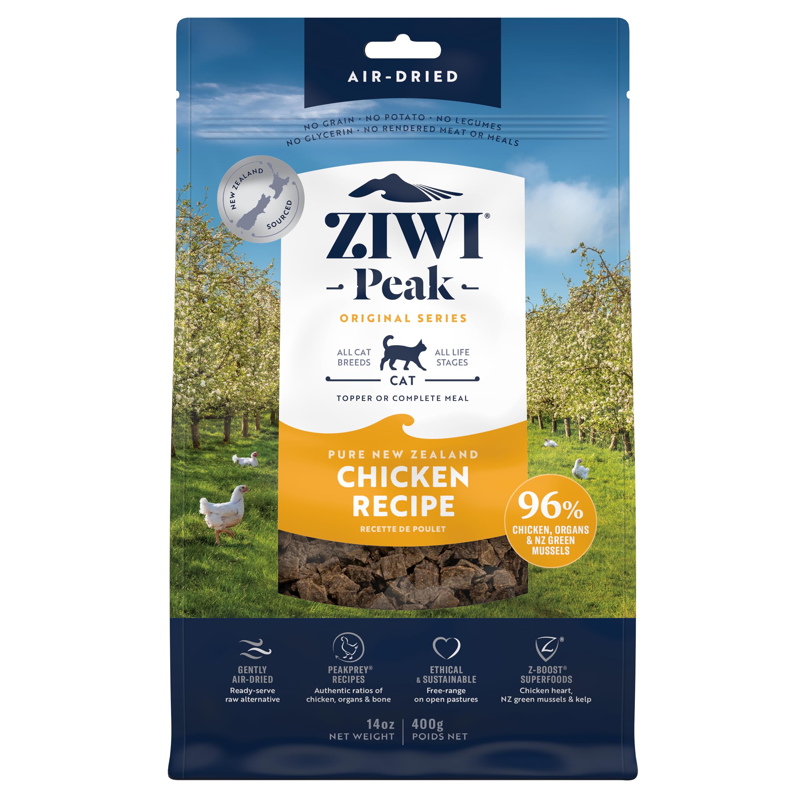 ZIWI エアドライキャットフード フリーレンジチキン 400g 自然食