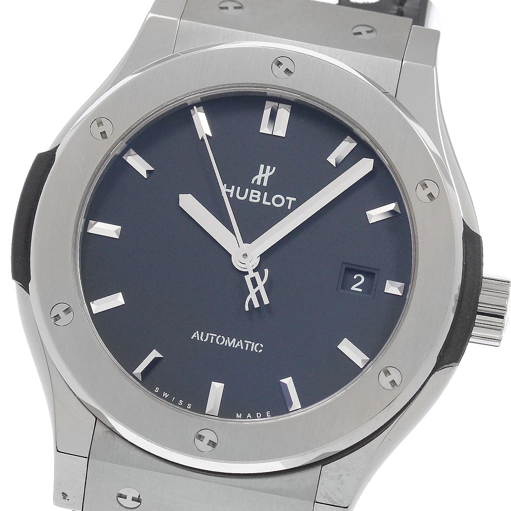 ウブロ HUBLOT 542.NX.1171.LR クラシック フュージョン チタニウム デイト 自動巻き メンズ 美品 保証書付き_961583【中古】