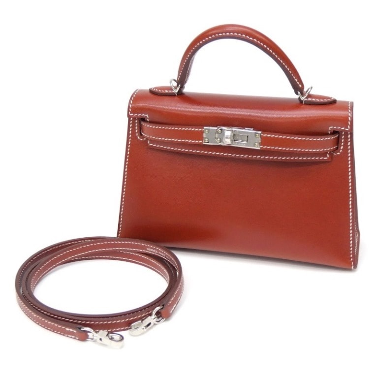 エルメス HERMES ショルダーバッグ ミニケリー2 U刻印 SV金具 外縫い ブリック カーフ 【中古】(65585) 1,463,000円