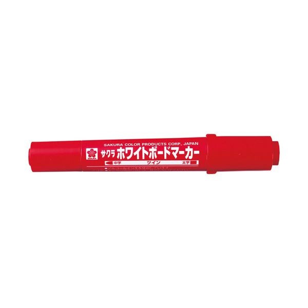 （まとめ） サクラクレパス ホワイトボードマーカーツイン WBK-T赤10本(×10セット)