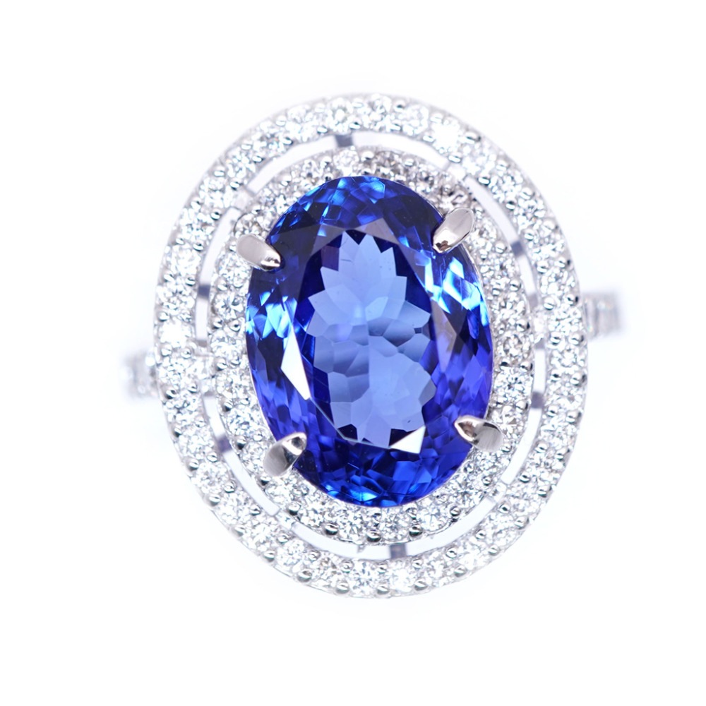 美品 タンザナイト 5.56ct ダイヤ 0.81ct Pt950 リング リング・指輪 タンザナイト/Pt950プラチナ/タンザナイト 12号 1376【中古】 レディース 165,000円