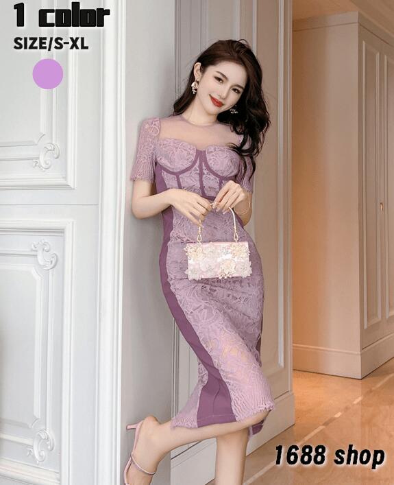 2026 タイトワンピース 姫系ワンピース　シンプル　ワンピース インポート ひざ丈 ミドル丈 エレガント韓国ファッション シンプル Vネック パーティドレス 半袖　お嬢様 セクシー ミニワンピー