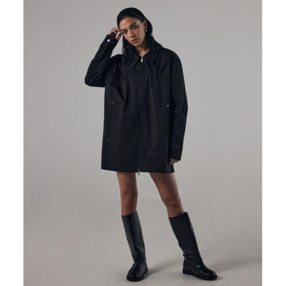 TREEMINGBIRD Hidden Zipper Incision Jacket Black TMB24