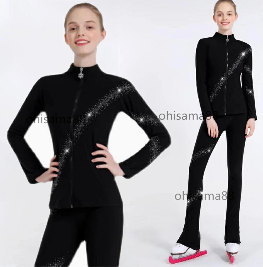 スケートウエア 衣装 トレーニング アイスフィギュアスケート フィギュアスケート衣装 子供 大人 練習着 フィギュアスケート アイスダンス スケート アイススケート 上着+パンツ 2点セット スポーツ