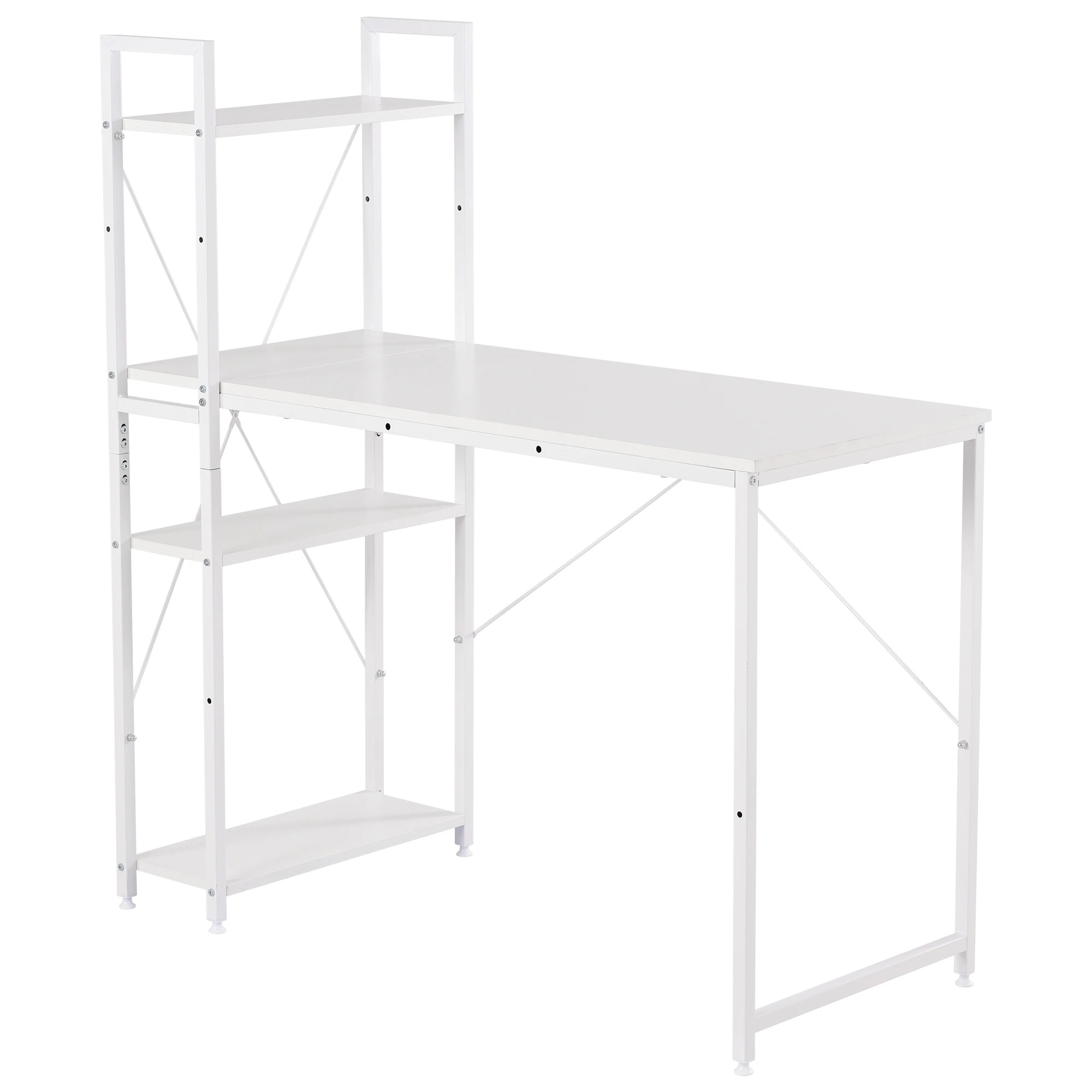 【2点購入で150OFF】品質良い!店舗お勧め! 【人気商品】パソコンデスク ラック付き 調整可能　デスク ワークデスク 木製 学習デスク 7,479円