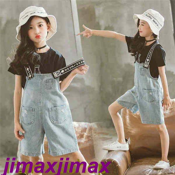 新生活 セットアップ 子供服 2点セット キッズ 子供服 サロペット 女の子 韓国子供服 上下セット 半袖 Tシャツ シフォン ショートパンツ デニム短パン デニム 春夏 通学着 通園着 100cm