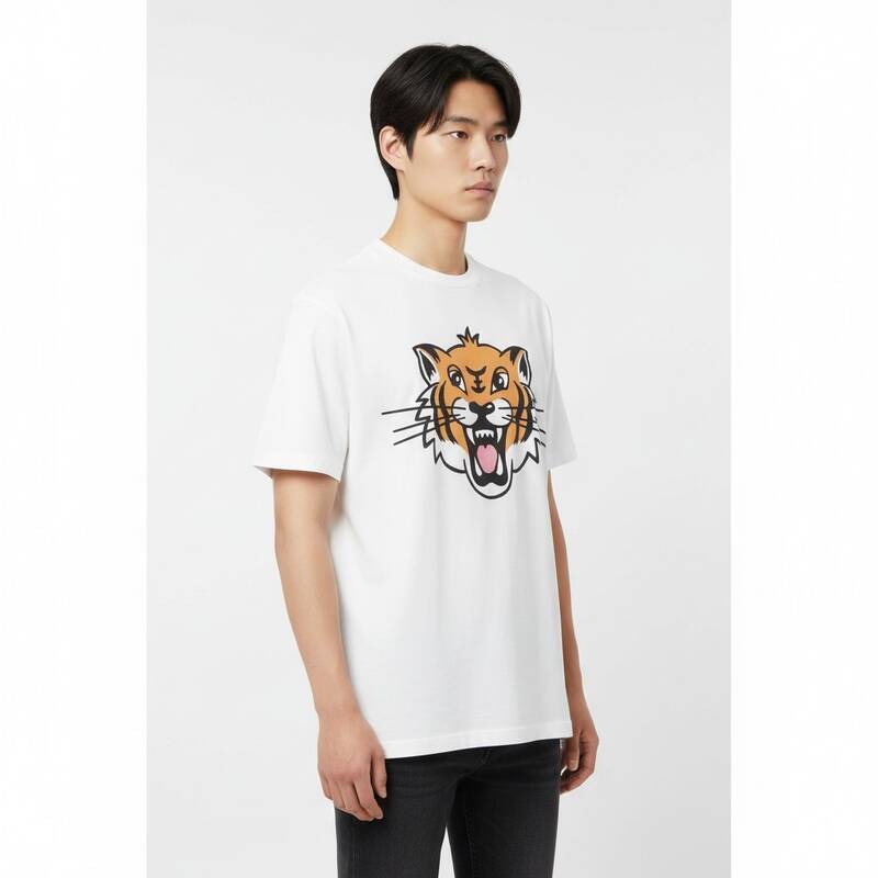 ケンゾー ハッピータイガー 半袖Tシャツ ホワイト メンズ FF5 5TS533 4SG 02