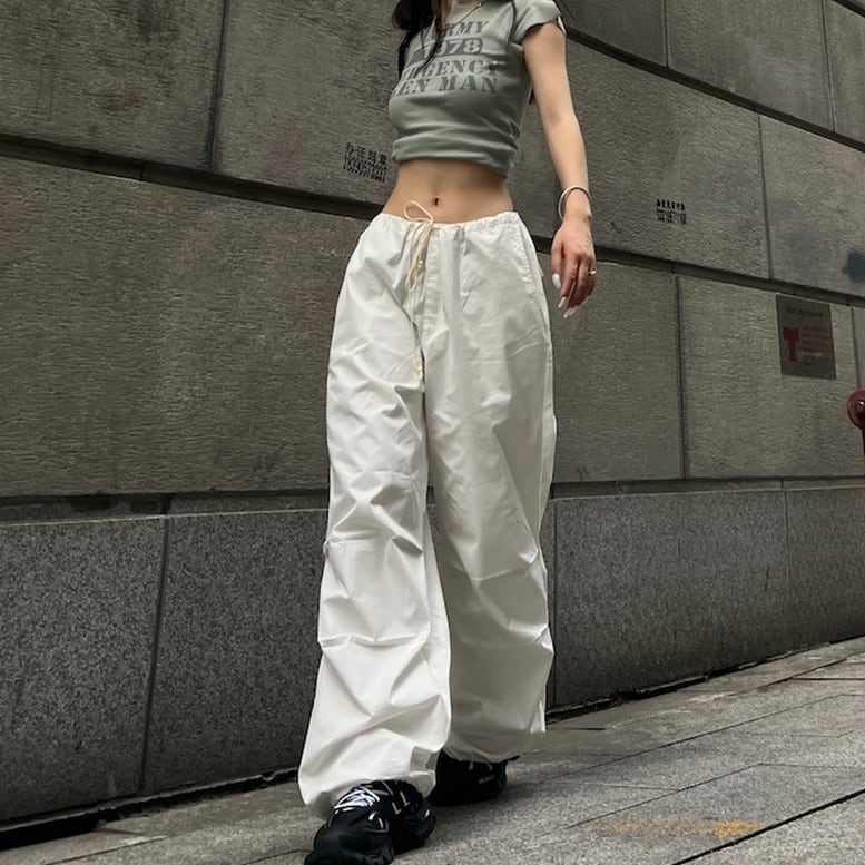 4color レディース ミリタリーカーゴパンツ ワイドパンツ ミリタリーパンツ ジョガーパンツ