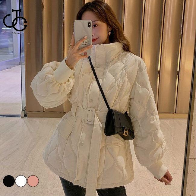 ダウンコート 立ち襟 レディース ダウンジャケット おしゃれ キルティングコート ベルト付き アウター 冬 コート 通勤 ダウン ジャケット 5,396円