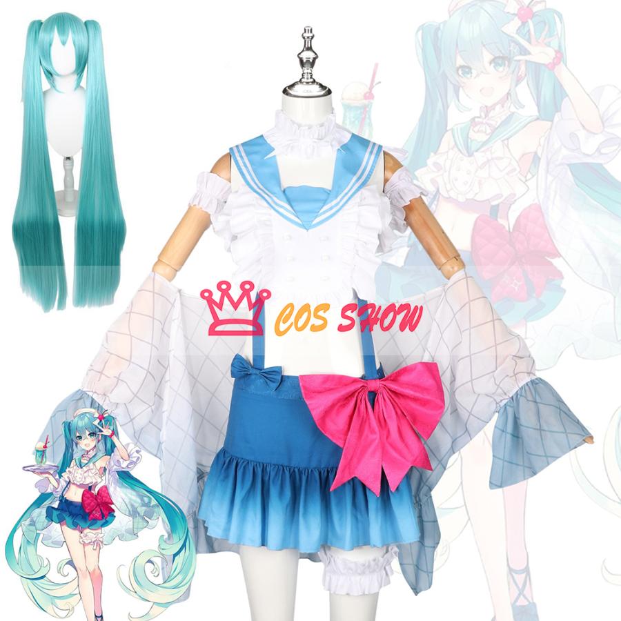 2025新品販売 クリームソーダ 初音ミク コスプレ衣装 ウィッグ能 cosplay仮装 制服 イベント クリスマス ハロウィン ステージ 文化祭 学園祭