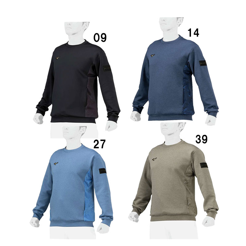 ミズノプロ ストレッチスウェット(丸首) ユニセックス 野球 ウェア スウェット 24AW (12JEBK74)