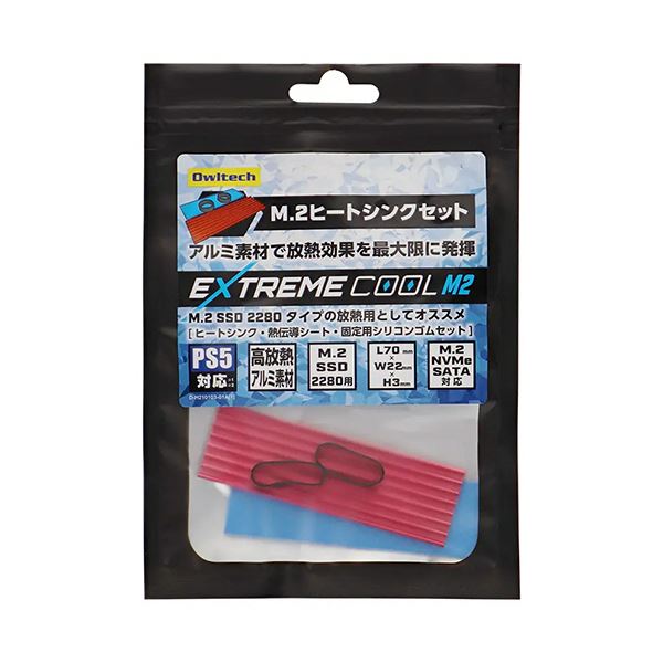 （まとめ） オウルテック PCPS5対応 M.2 SSD用アルミヒートシンクセット OWL-SSDHS03PS 1個 (×10セット)