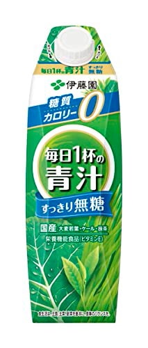 伊藤園 毎日1杯の青汁 すっきり無糖 1L6本 キャップ付き 紙パック