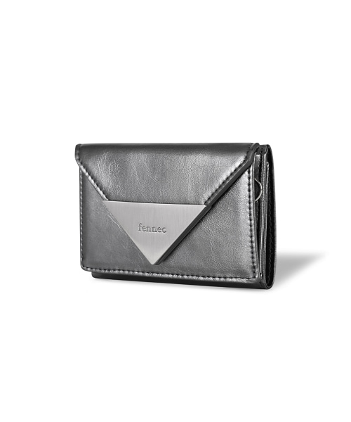 【FENNEC】 CRINKLE TRIANGLE TRIPLE WALLET - METAL GREY 財布 正規品