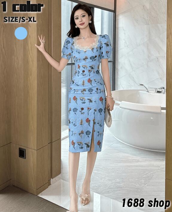 予約受付中2025 夏 ワンピース タイト タイトワンピース 姫系ワンピース　シンプル　ワンピース インポート ひざ丈 ミドル丈 エレガント　韓国ファッション シンプル パーティドレス 袖あり　お嬢様