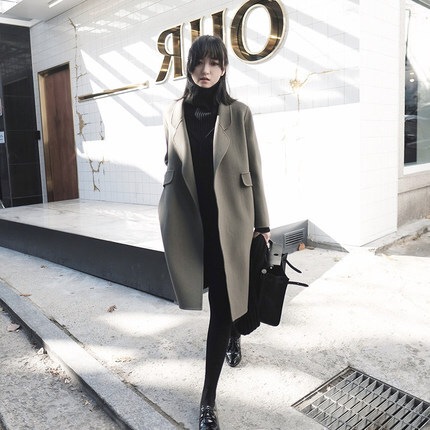 コート 上着 レディース ミドル ひざ丈 長袖 襟付き ポケット 大人可愛い きれいめ かっこいい クール 大人 上品 おしゃれ 無地 冬 ママ オフィス ビジネス 着回し グリーングレー アウター