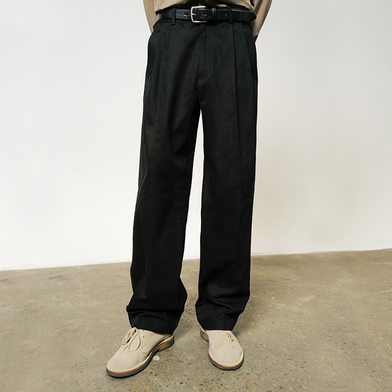 BORDER CHINO PANTS [BLACK]