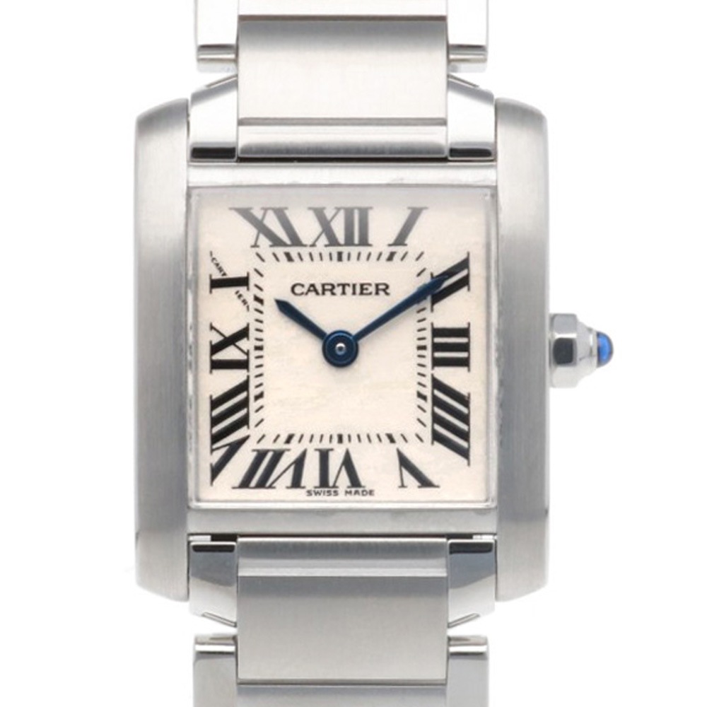 カルティエ タンクフランセーズ SM 腕時計 ステンレススチール 2384 クオーツ 1年保証 CARTIER 中古