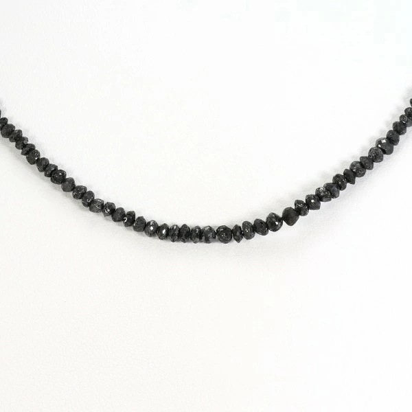 K18 18金 WG ホワイトゴールド ネックレス ブラックダイヤ 20.00 ジュエリー 中古