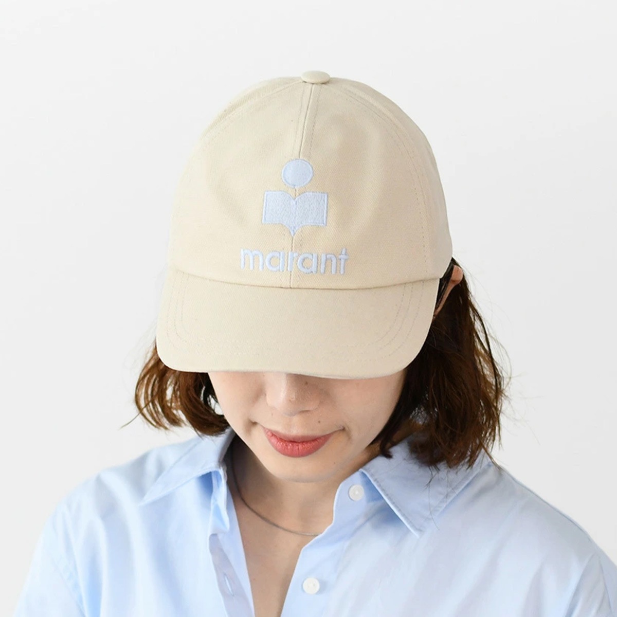 帽子 TYRON キャップ CQ001XFB A3C05A レディース ブルー ロゴ コットン