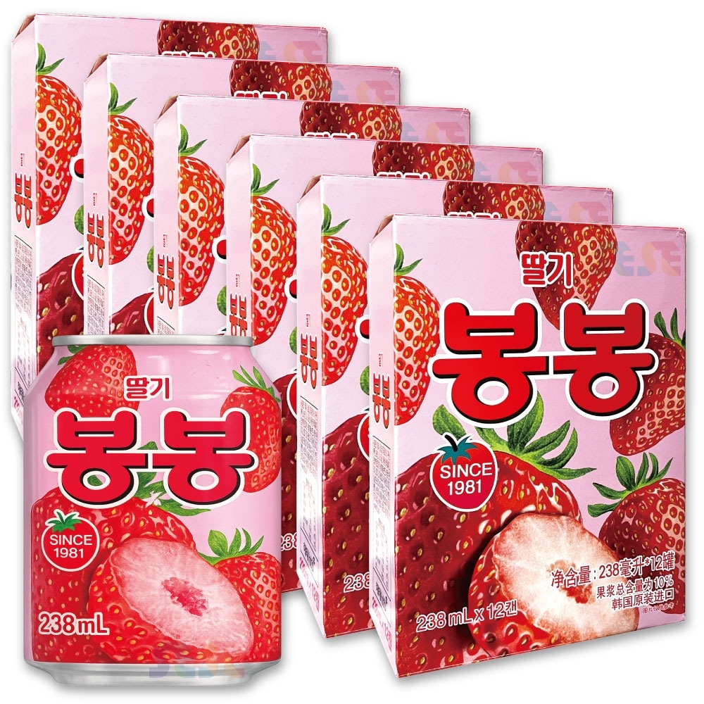 いちご ボンボン 238ml 72本 (12本入り x 6BOX) / 缶 韓国飲料 ドリンク