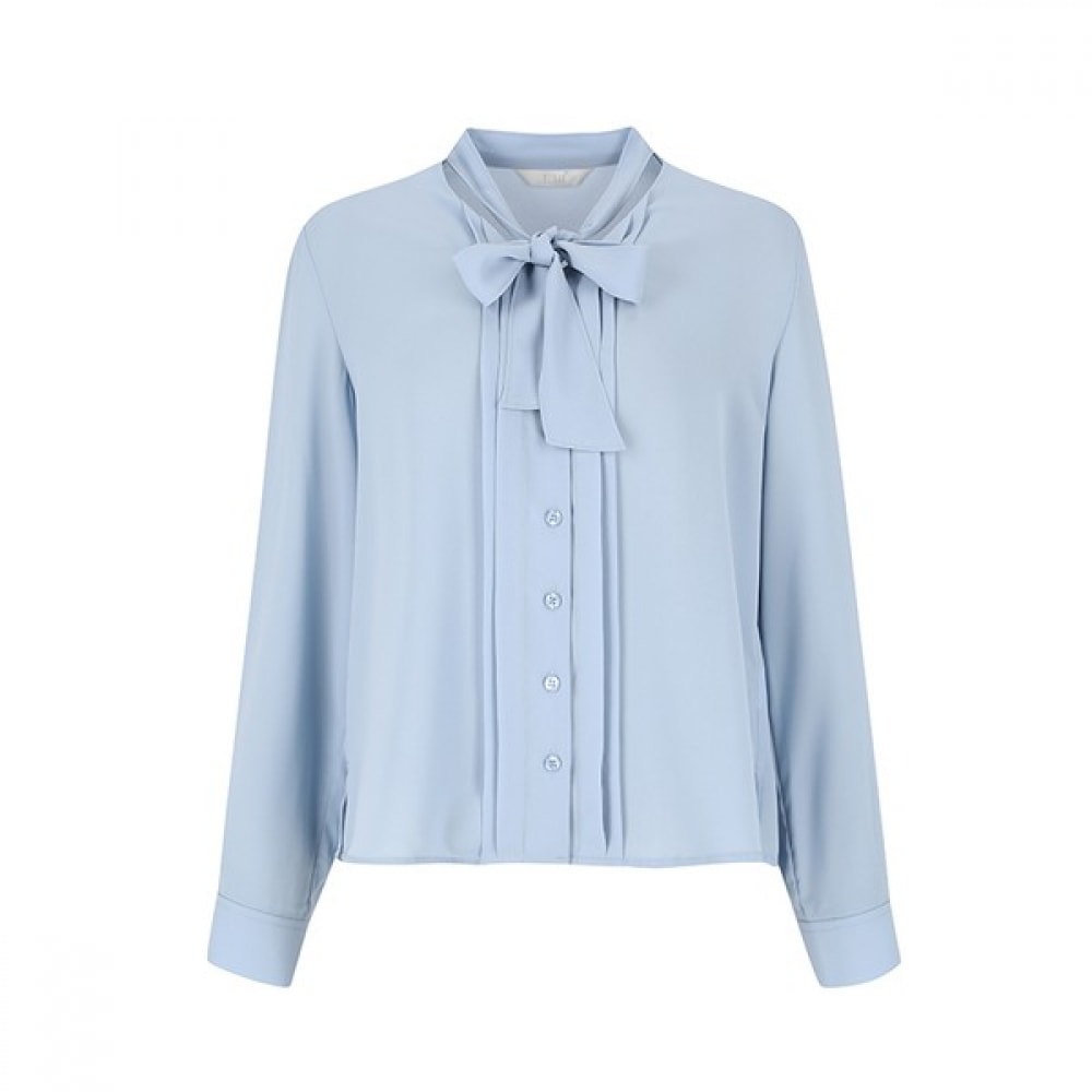 （ニューヨーク訪問）スリムタイネックブラウス（VA3LS12）