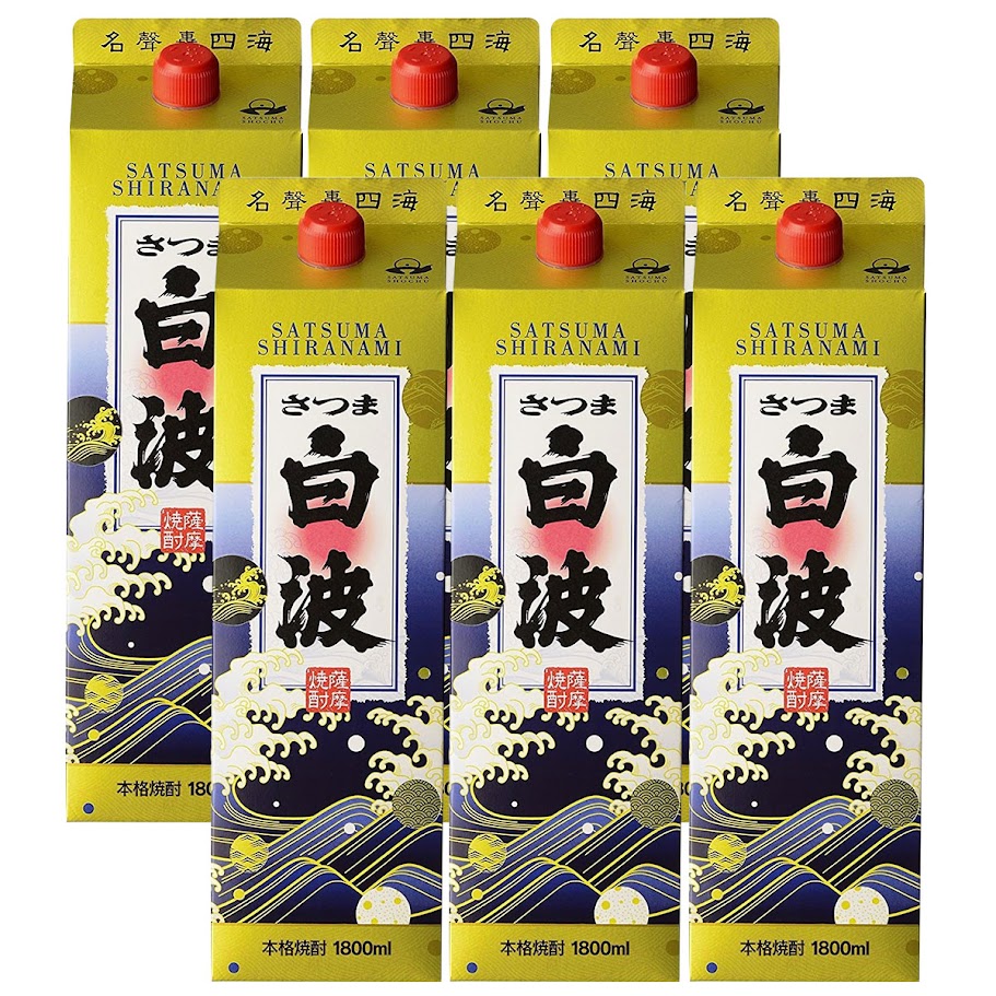 【送料無料】薩摩酒造 芋焼酎 さつま白波 25度 パック 1800ml 1.8L6本/1ケース【北海道沖縄県東北四国九州地方は必ず送料がかかります】