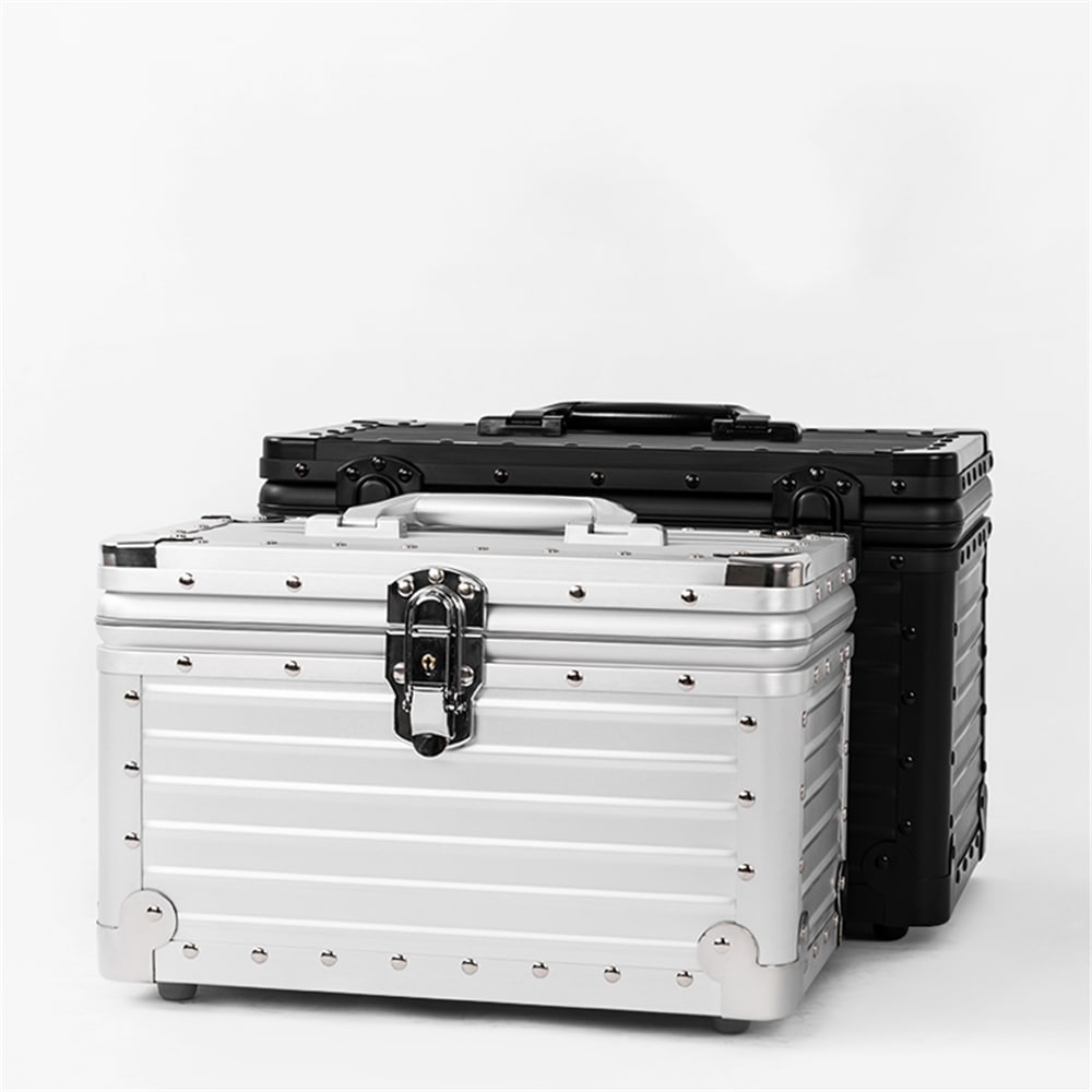 アルミメイクボックス スーツケース アルミケース トランク 道具箱 工具箱 コスメケース お化粧道具 収納ケース 化粧バッグ 11/13/15インチ yt37