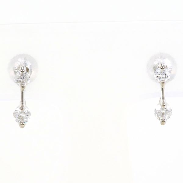 K14 14金 WG ホワイトゴールド ピアス ダイヤ 0.15 ×2 ジュエリー 中古