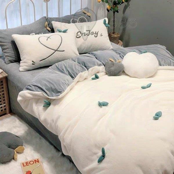 布団カバー　シングルベッド　もこもこ　150cm*200cm 3点セット 厚手 掛け布団カバー 枕カバー ベッドシーツセット　冬用　可愛い　子供　お嬢様　1.2m