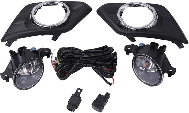 エクストレイル フロント フォグランプ キット ライト カバー フルセット 左右セット ベゼル スイッチ T32 NT32 系 X-TRAIL 前期 外装 補修 純正タイプ パーツ 後付け