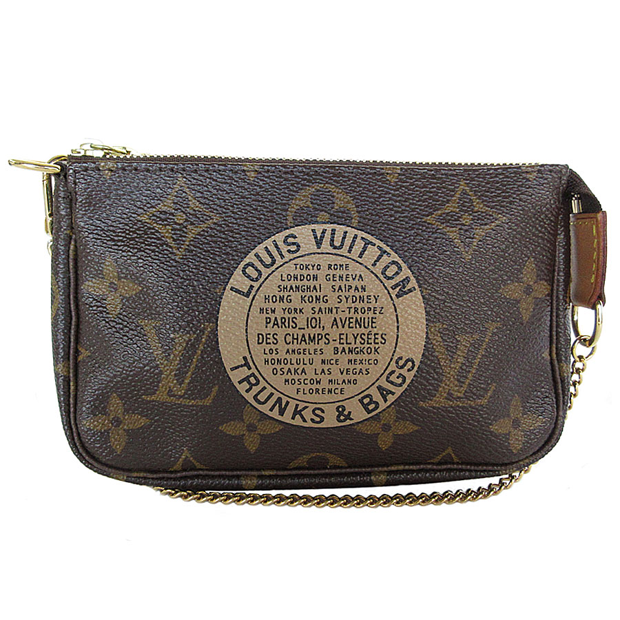 ルイ ヴィトン LOUIS VUITTON アクセサリーポーチ モノグラム ミニポシェットアクセソワール モノグラムキャンバス ブラウン ゴールド レディース M60153 s0436a