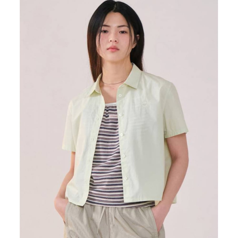 COVERNAT 女性用ポプリン半袖シャツライトグリーン 6,928円