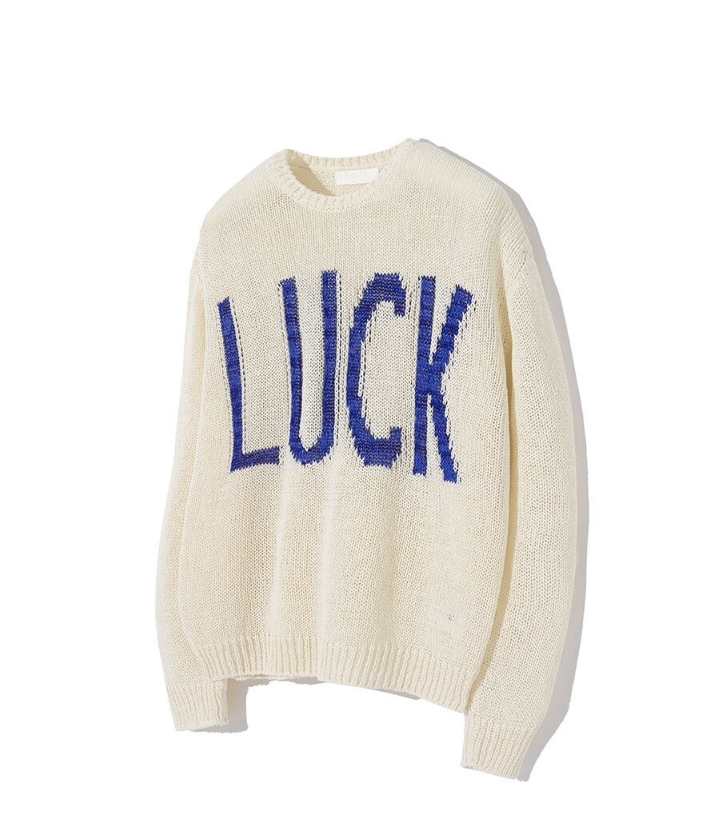 インスタ人気[ YEAH] LUCK Knit (Natural&Blue)