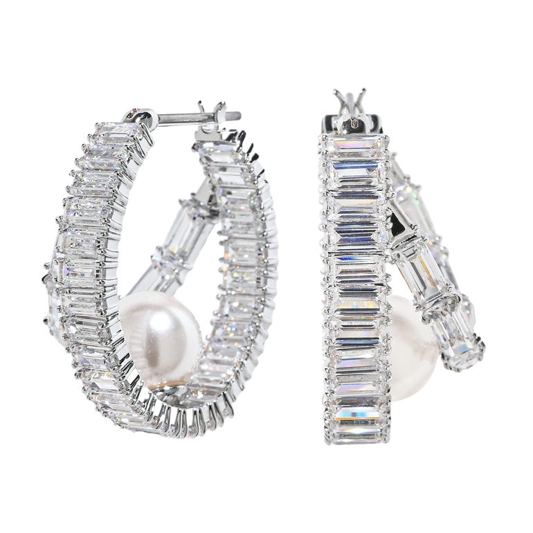 ピアス アリアナ・グランデコレクション フープピアス クリスタルパール クリア シルバー 5720868 ジュエリー アクセサリー