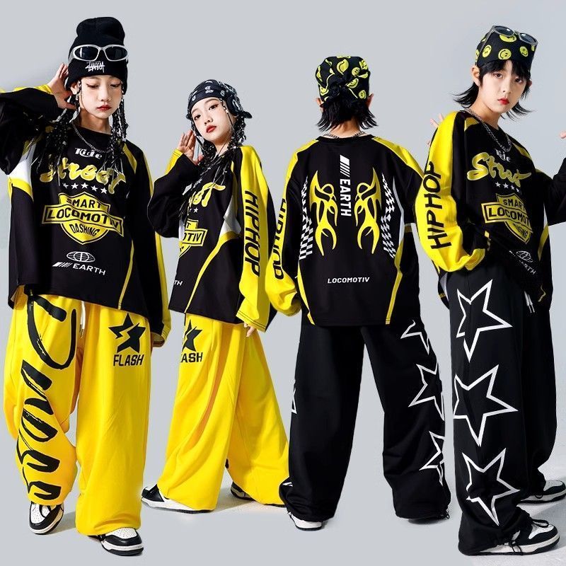子供の街のダンスの服装の潮の男の子のヒップホップのベストのスーツの子供のhiphopの子供服の女の子の棚の太鼓の出演服