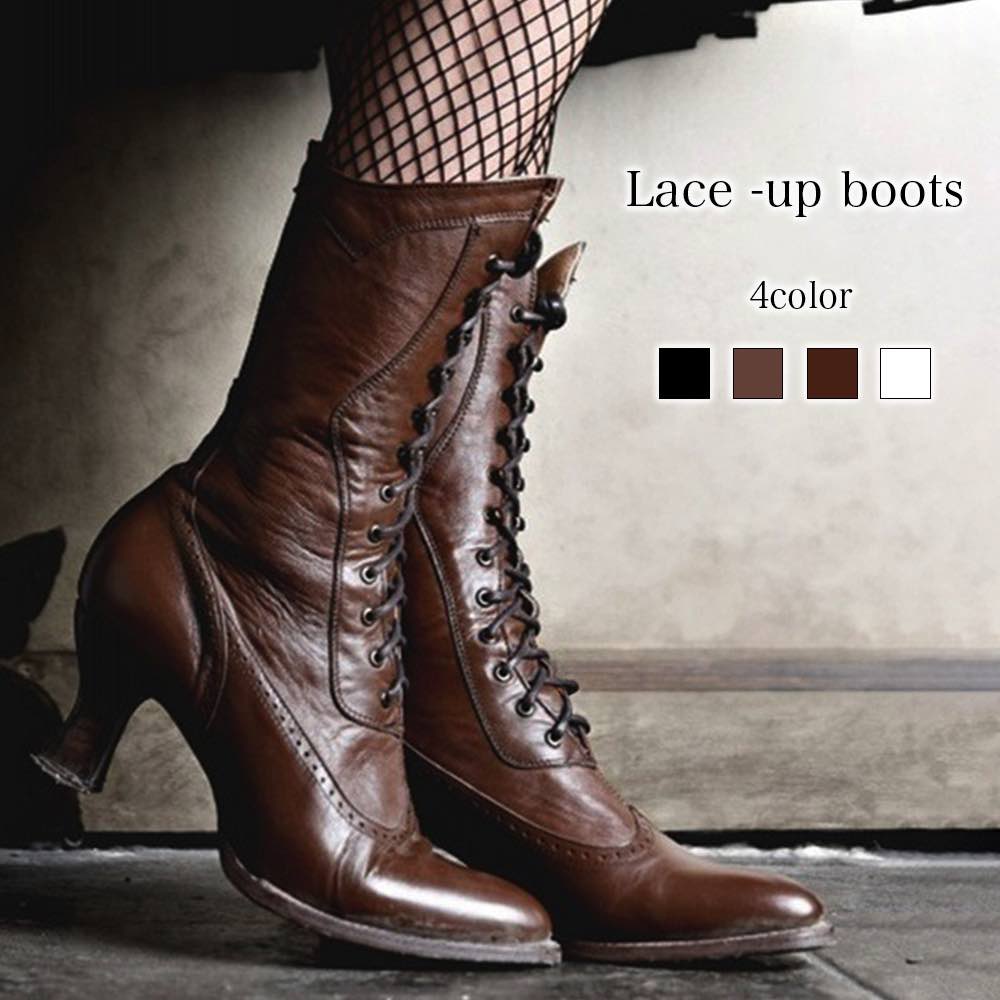 ロングブーツ レディース レースアップブーツ 疲れない ジョッキーブーツ ストレッチ 厚底 編み上げ 防寒 冬 スエード ムートンブーツ レース 歩きやすい 大きいサイズ ワイド 秋 ショートブーツ