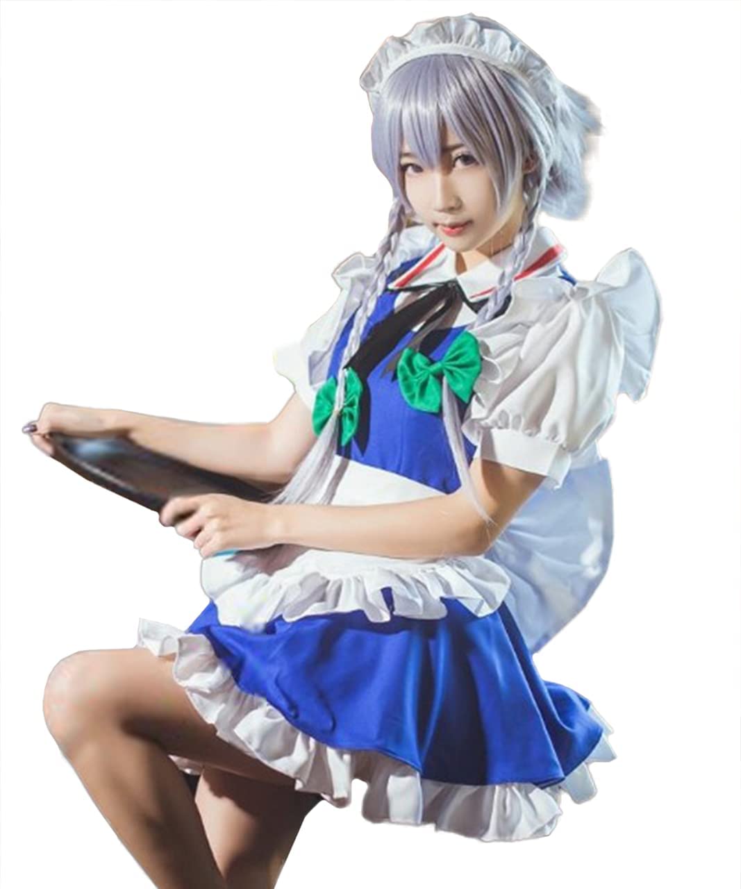 紅魔郷 十六夜咲夜風コスプレ衣装 +ウィッグ