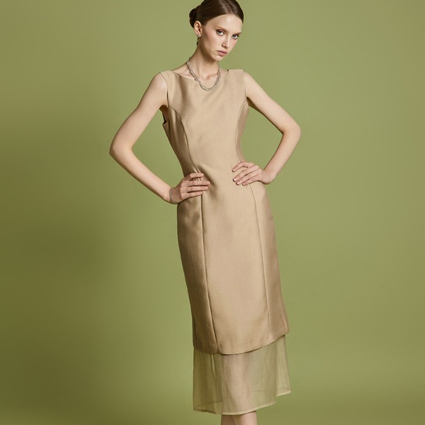 D5316 シフォン レイヤード ワンピース