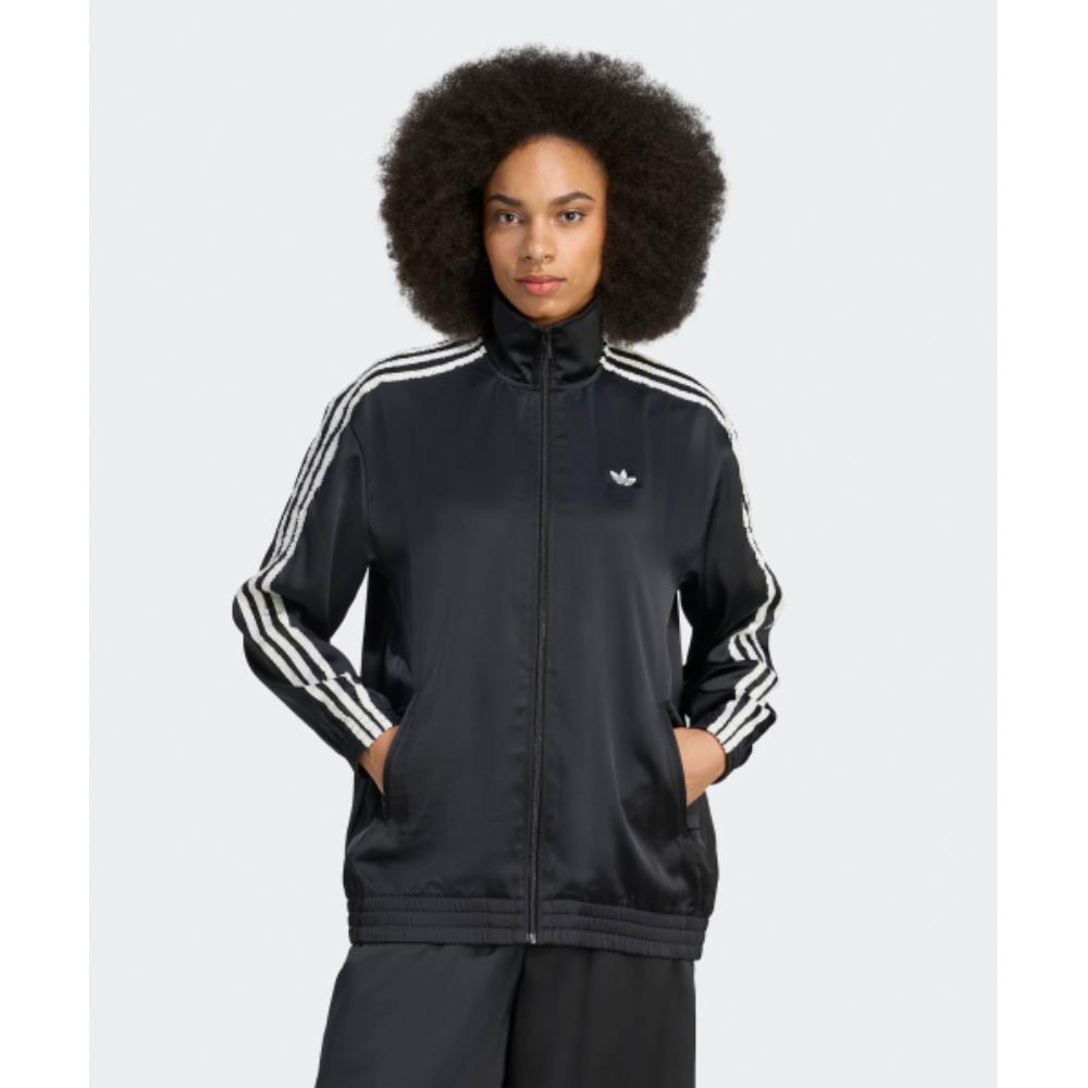 adidas Satin Ruffle Track Top Black KC8810
