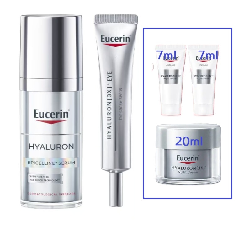 [10年連続1位]ユセリン ハイアルロン 3Xアイクリーム 15ml+ハイアルロン エピセリン セラム 30ml (+ナイトクリーム 7mlx2個+ナイトクリーム 20ml)