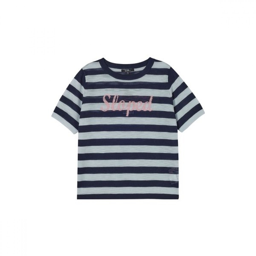 ブランド レタリングストライプ半袖ニット AR2KH680