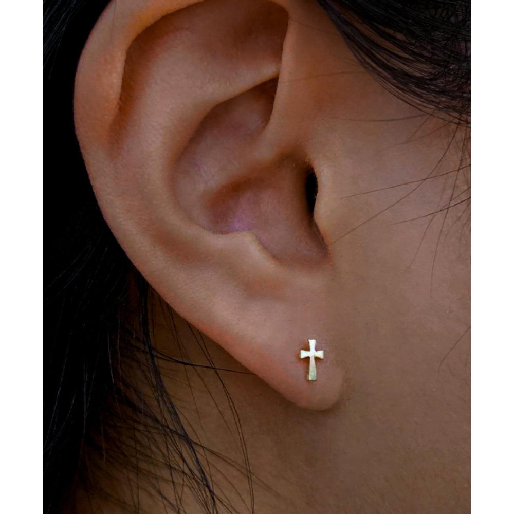ヘレンジュエリー 14K シンプルクロスピアス